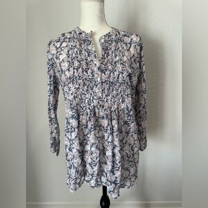 Roberta Roller Rabbit Blue and White Floral Blouse